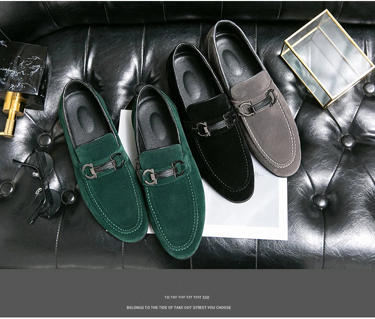 Knightsbridge Green Suede Loafers