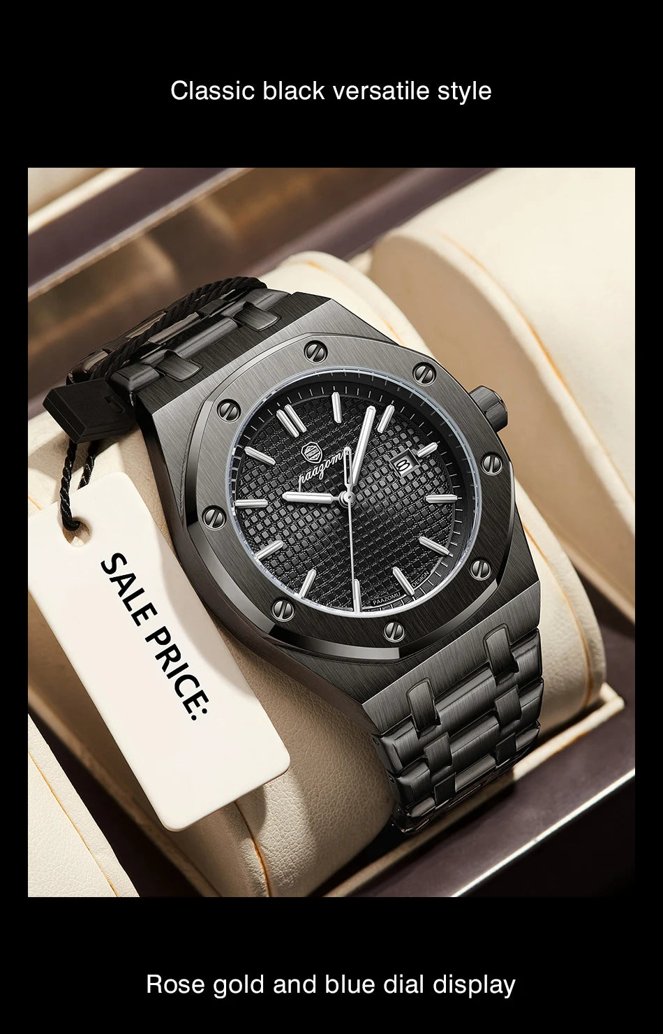 Claridge Steel Chronograph – Noir