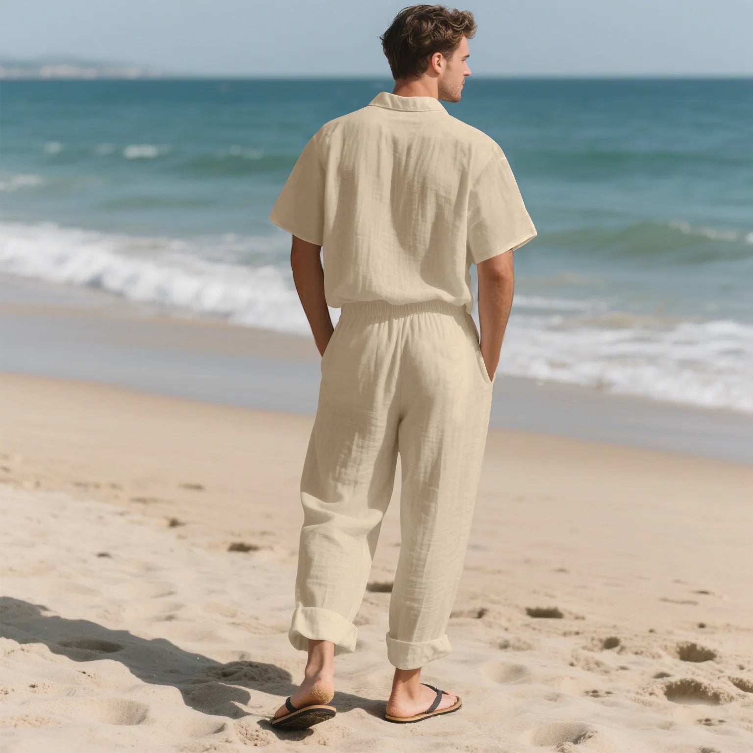 Sorrento Linen Set – Short Sleeve Shirt & Chino Shorts