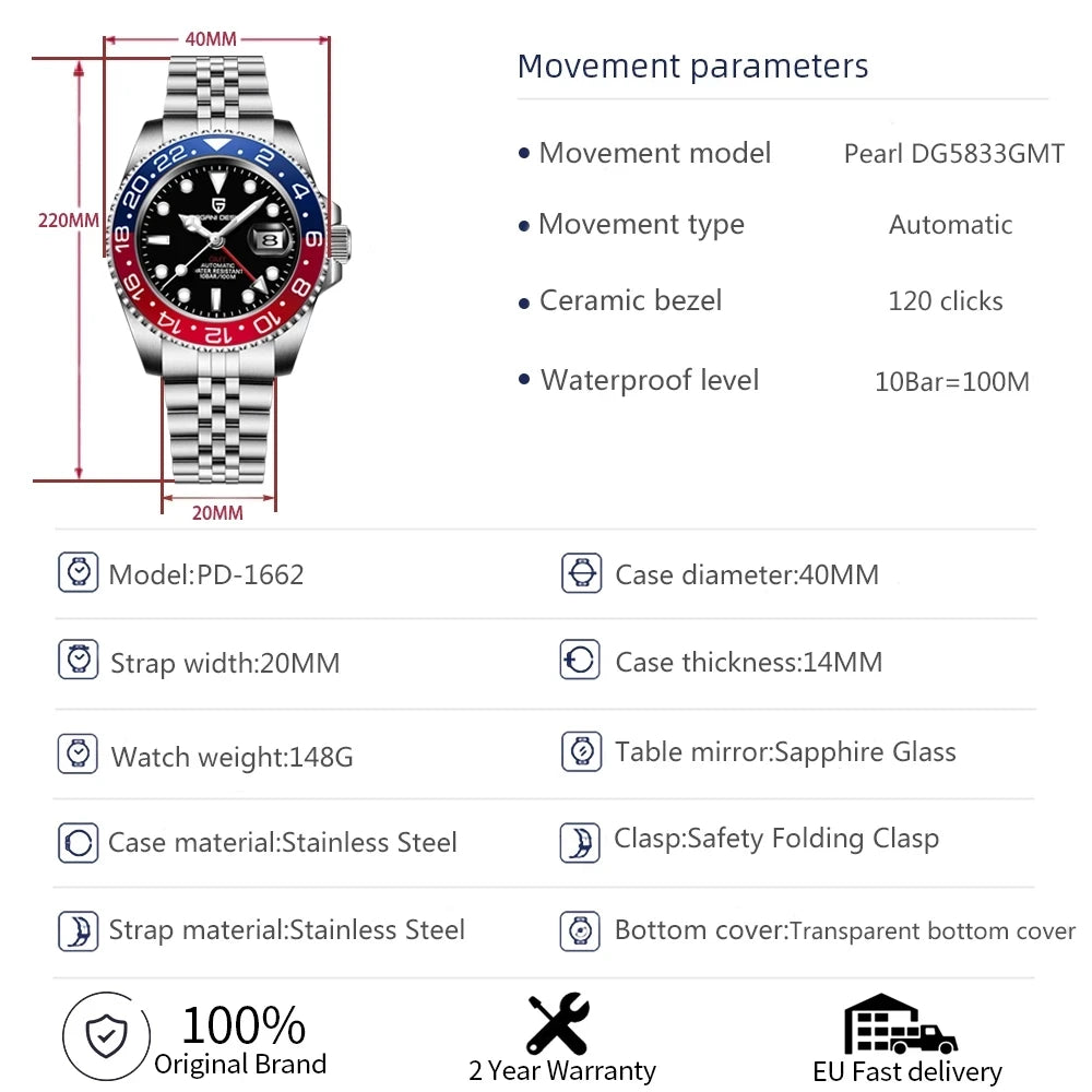 Regent GMT Automatic – Steel Strap