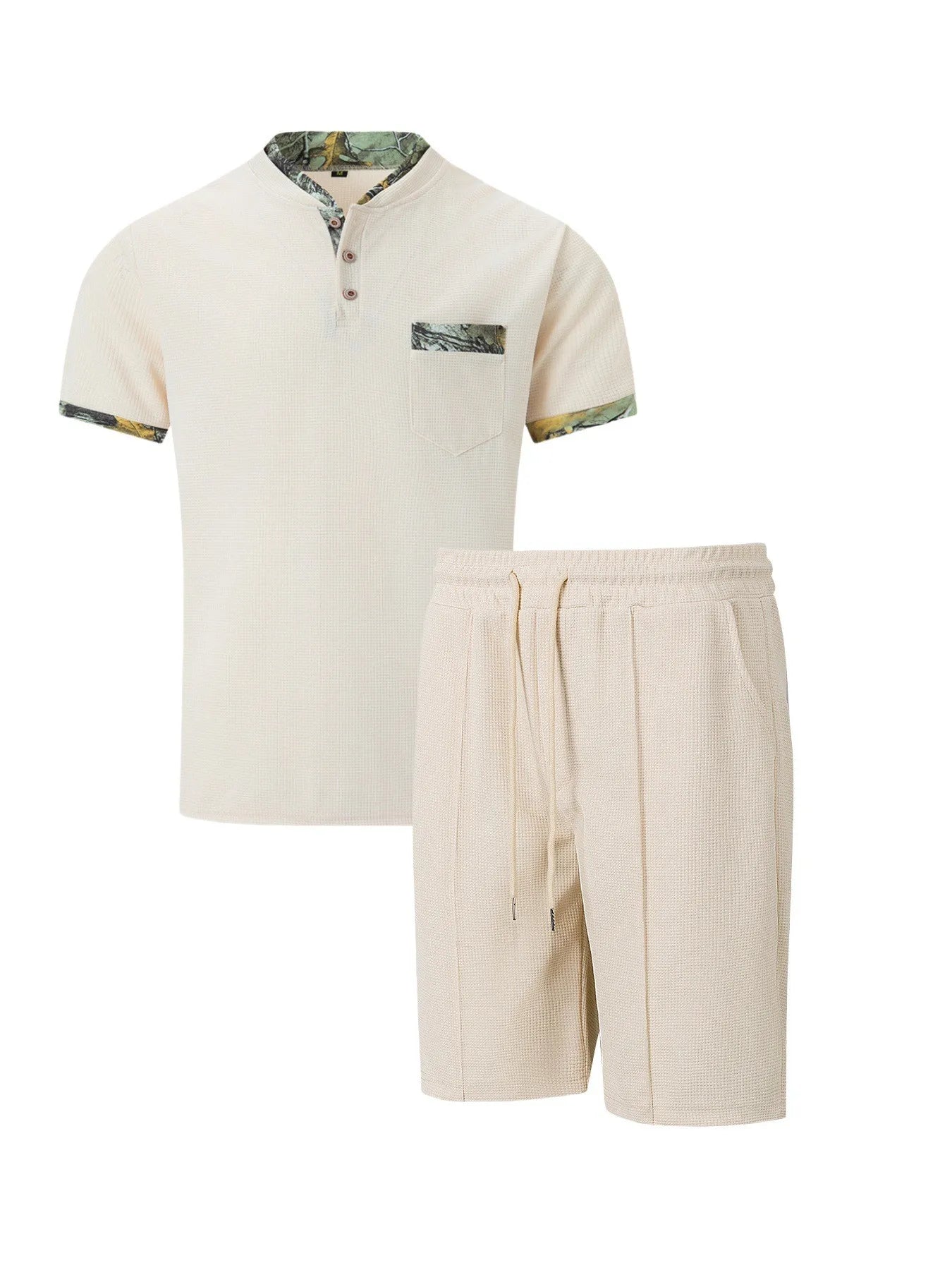 Belgravia Waffle Set – Zip Polo & Soft Shorts