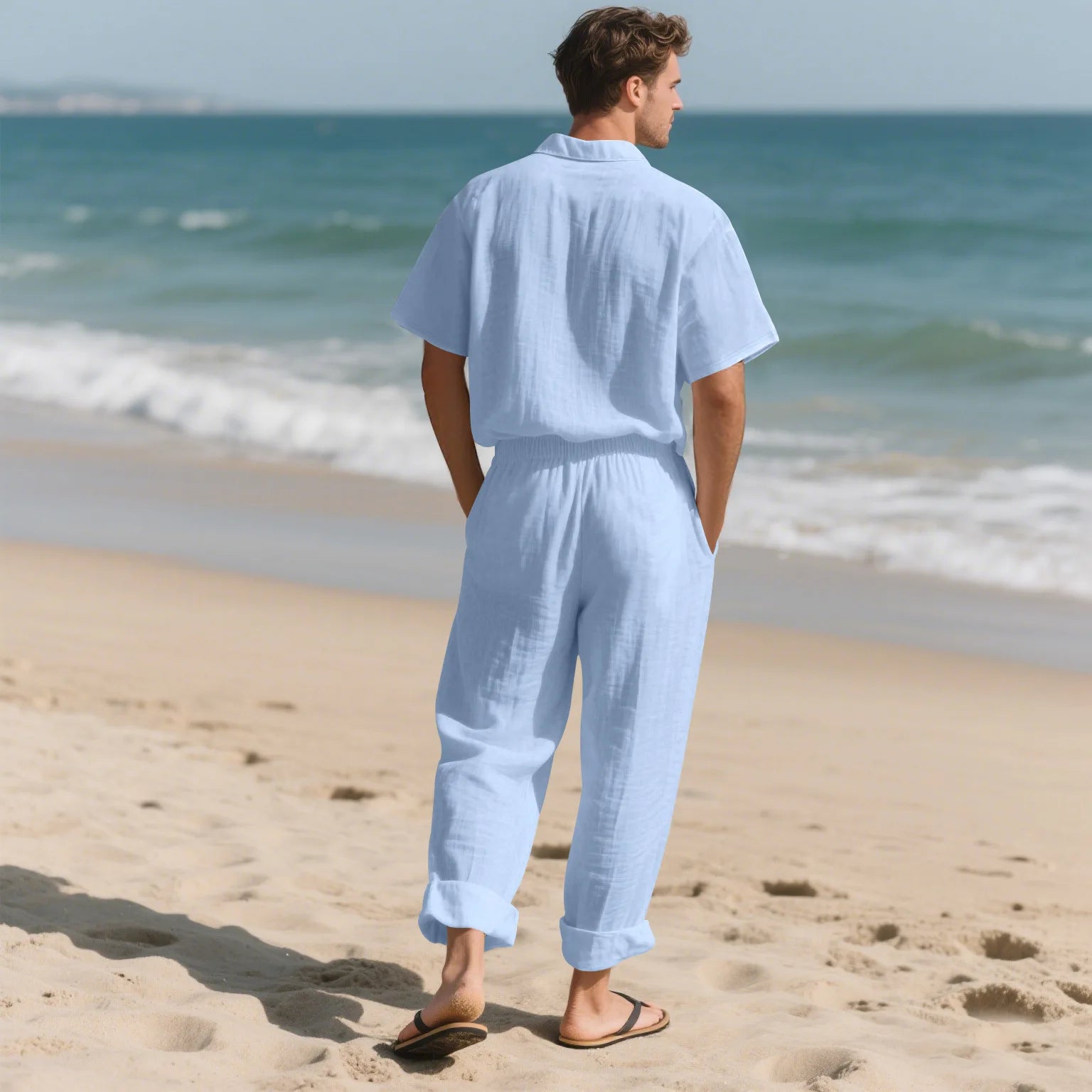 Sorrento Linen Set – Short Sleeve Shirt & Chino Shorts
