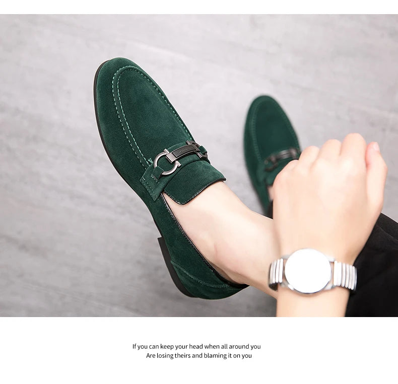 Knightsbridge Green Suede Loafers