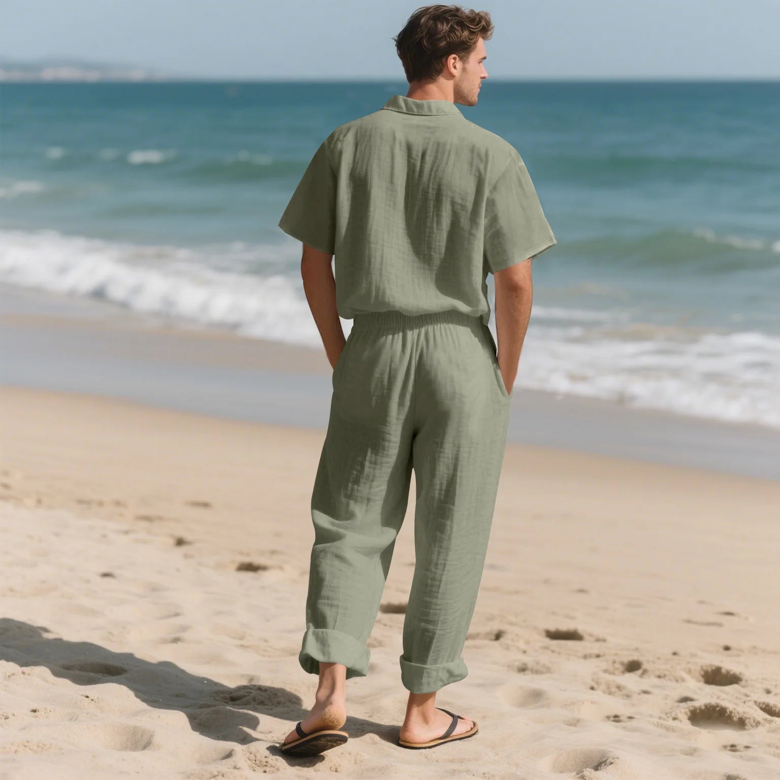 Sorrento Linen Set – Short Sleeve Shirt & Chino Shorts