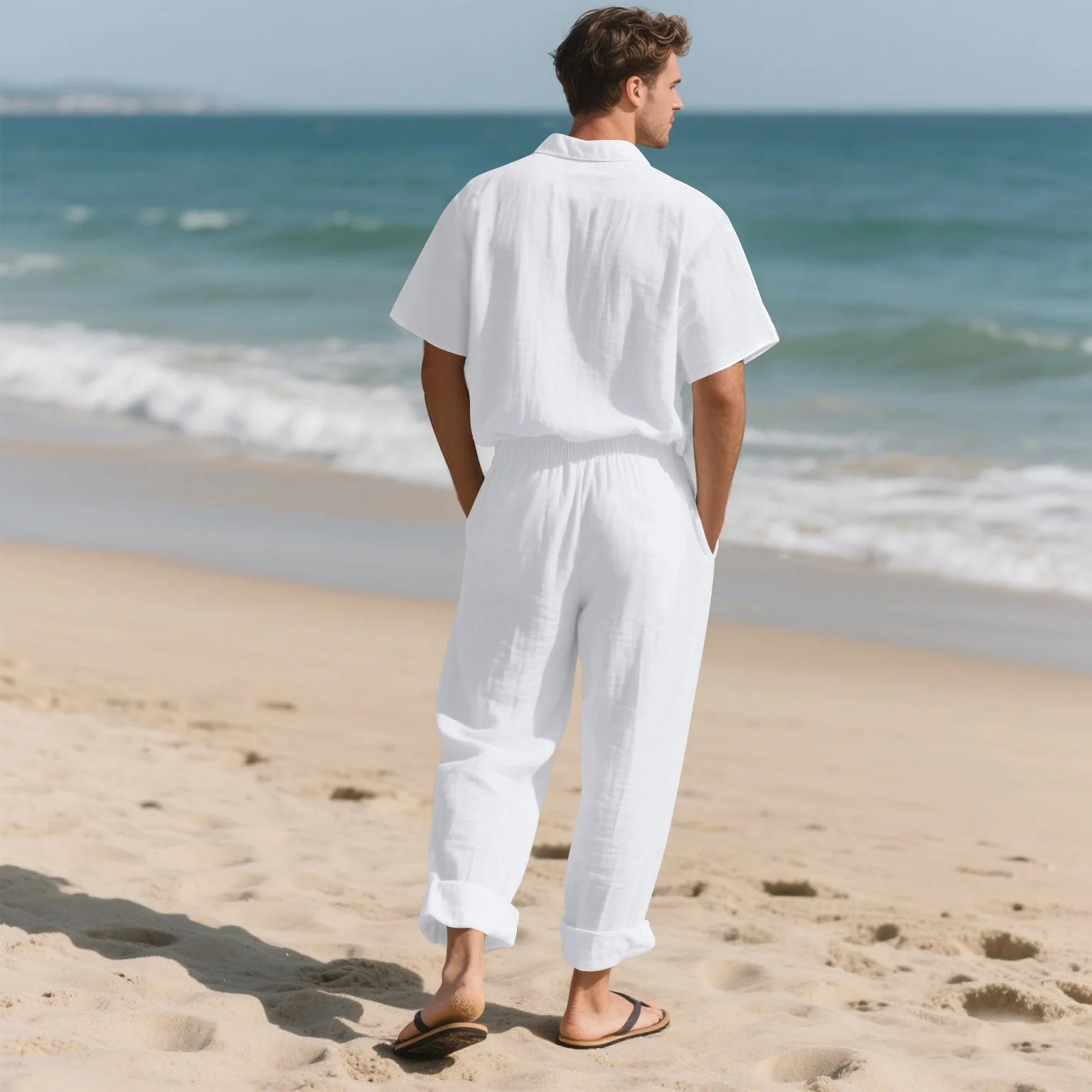 Sorrento Linen Set – Short Sleeve Shirt & Chino Shorts