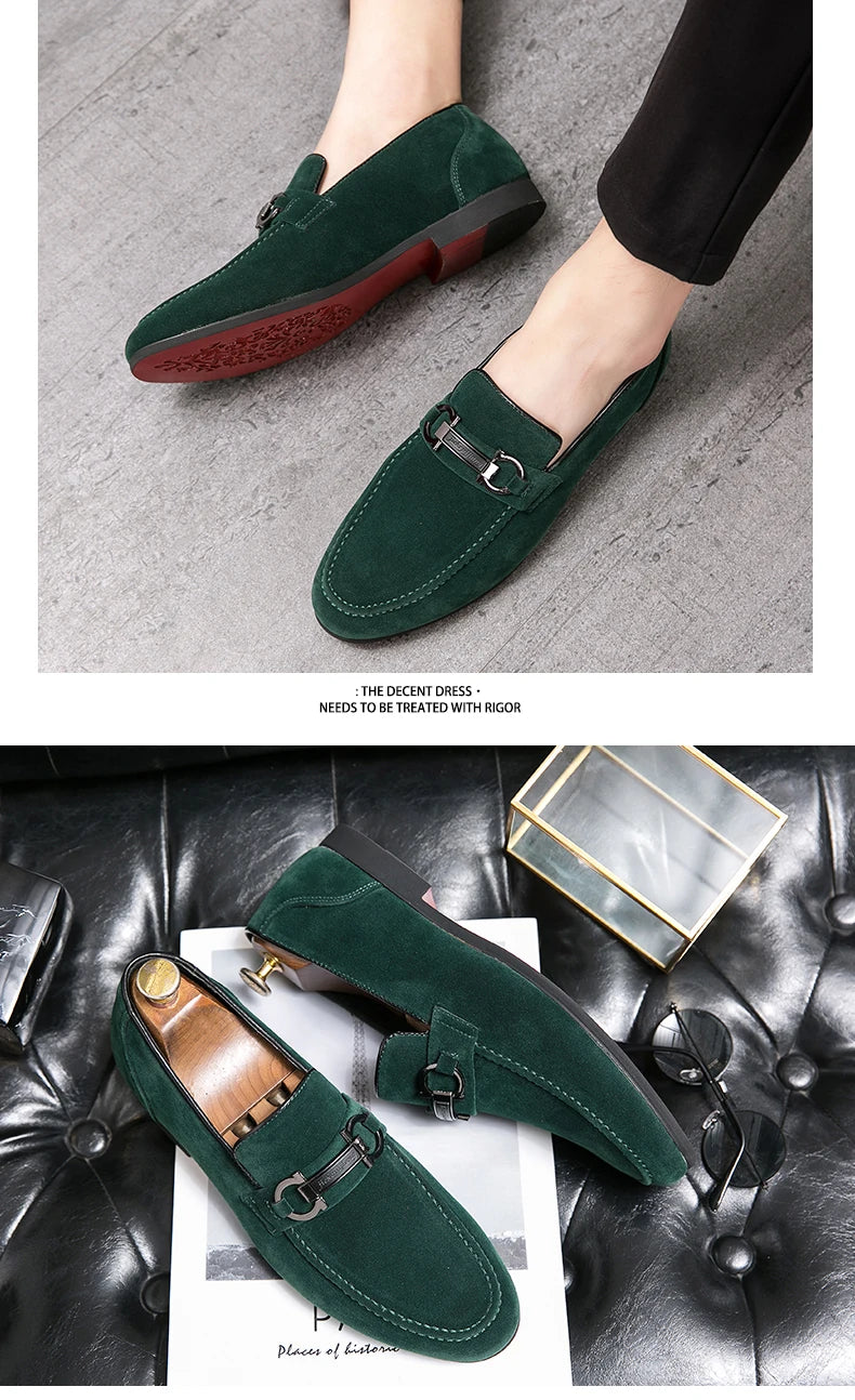 Knightsbridge Green Suede Loafers