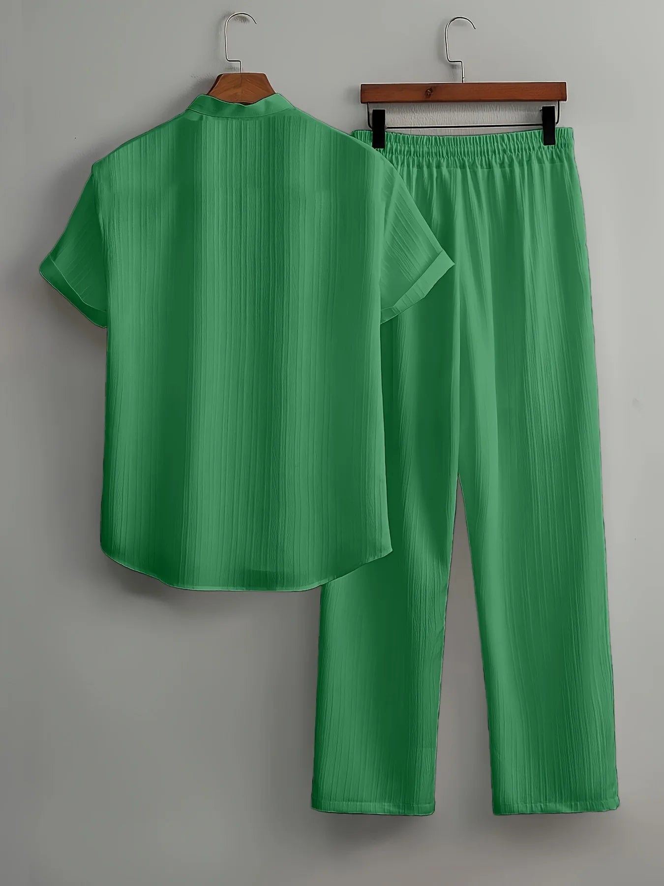 Windsor Lounge Set – Textured Shirt & Drawstring Shorts