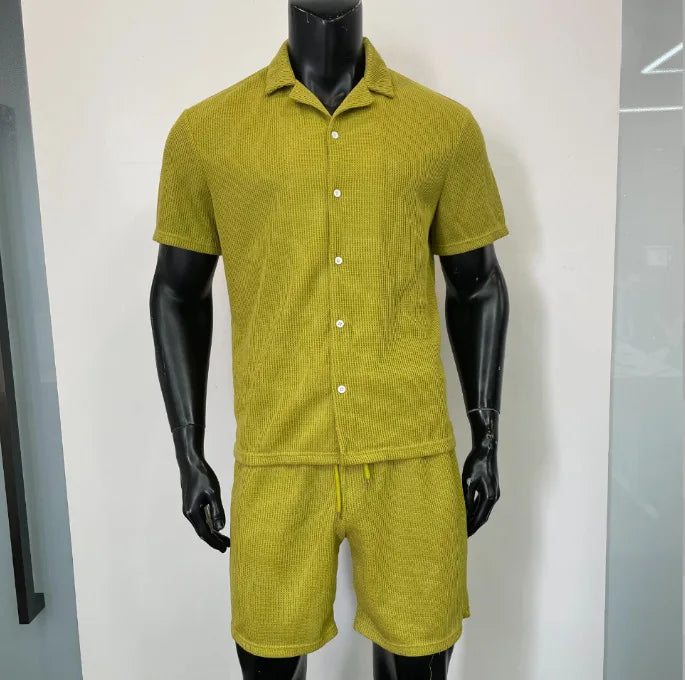 Sandhurst Linen Duo – Button-Down Shirt & Drawstring Shorts