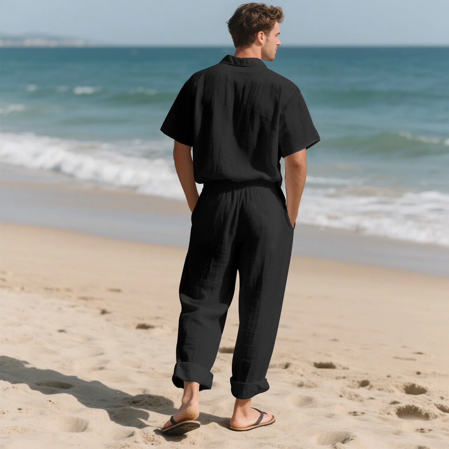 Sorrento Linen Set – Short Sleeve Shirt & Chino Shorts