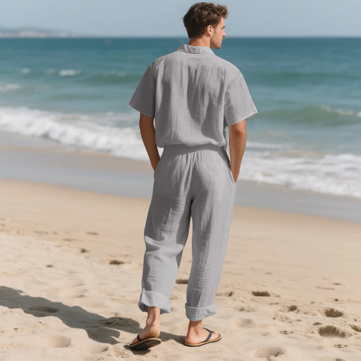 Sorrento Linen Set – Short Sleeve Shirt & Chino Shorts