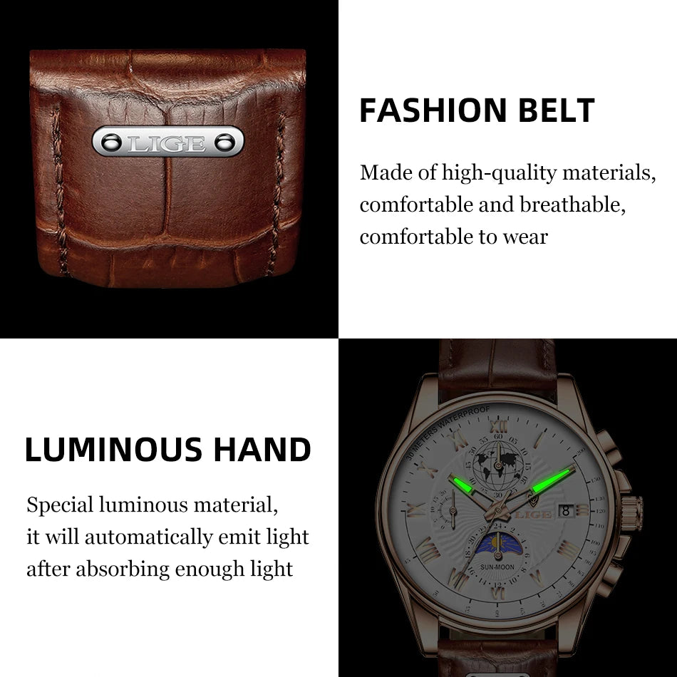 LIGE Executive Chronograph – Waterproof Classic Men’s Watch