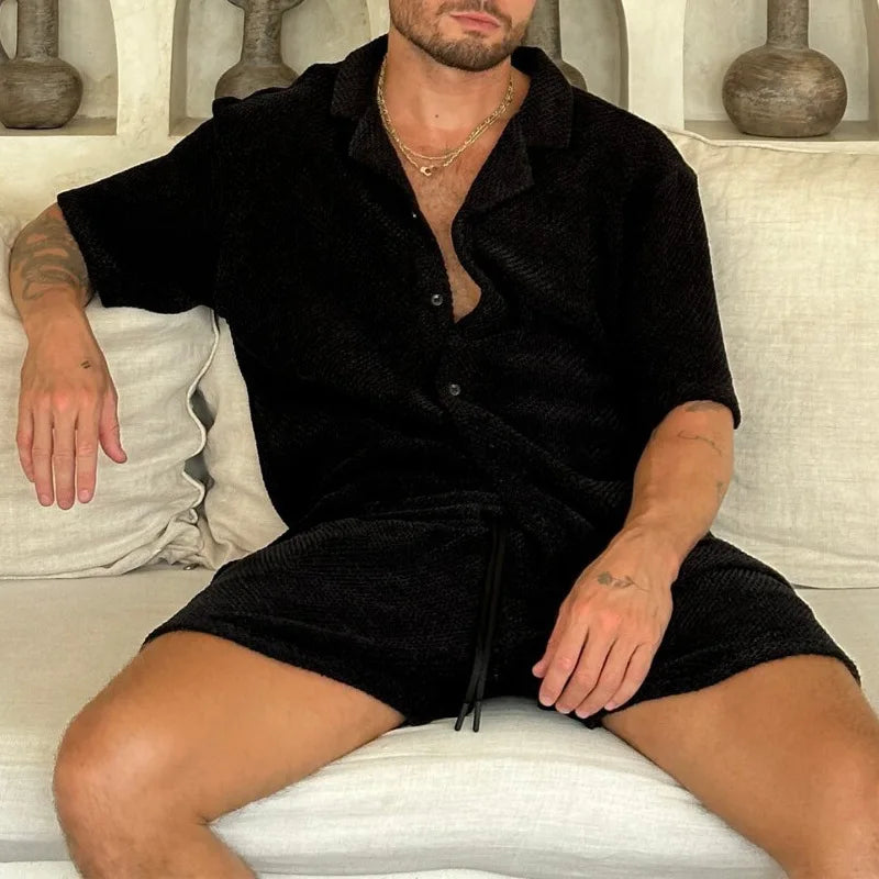 Sandhurst Linen Duo – Button-Down Shirt & Drawstring Shorts