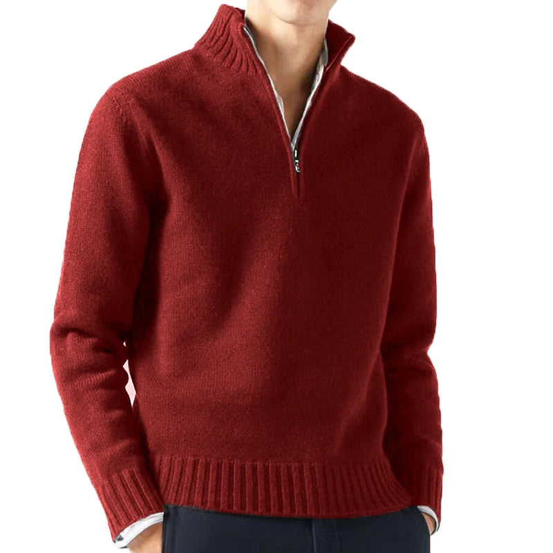 Oxford Roll-Neck Sweater