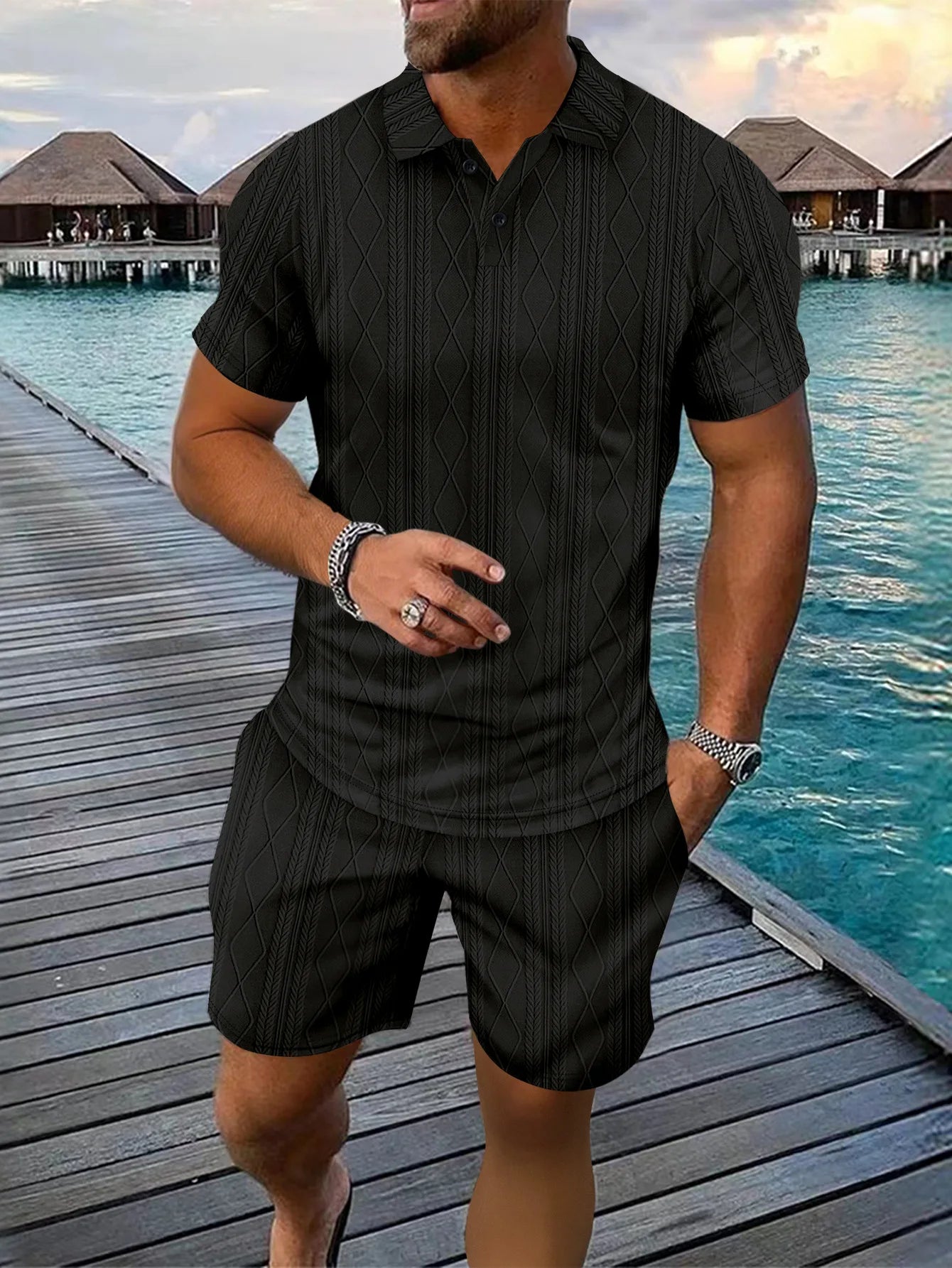 Capri Set – Casual Polo & Tailored Shorts