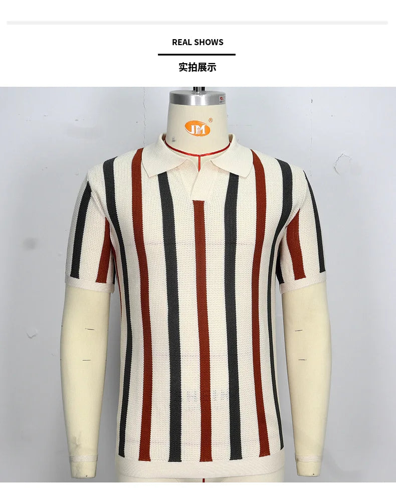Mayfair Vintage Polo – Striped Navy