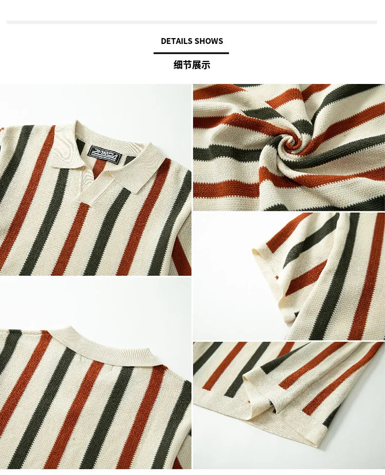Mayfair Vintage Polo – Striped Navy