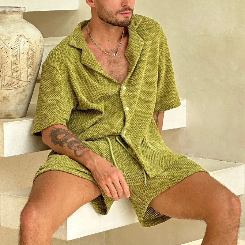 Sandhurst Linen Duo – Button-Down Shirt & Drawstring Shorts