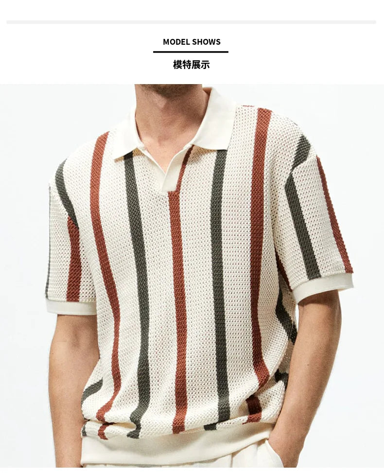 Mayfair Vintage Polo – Striped Navy