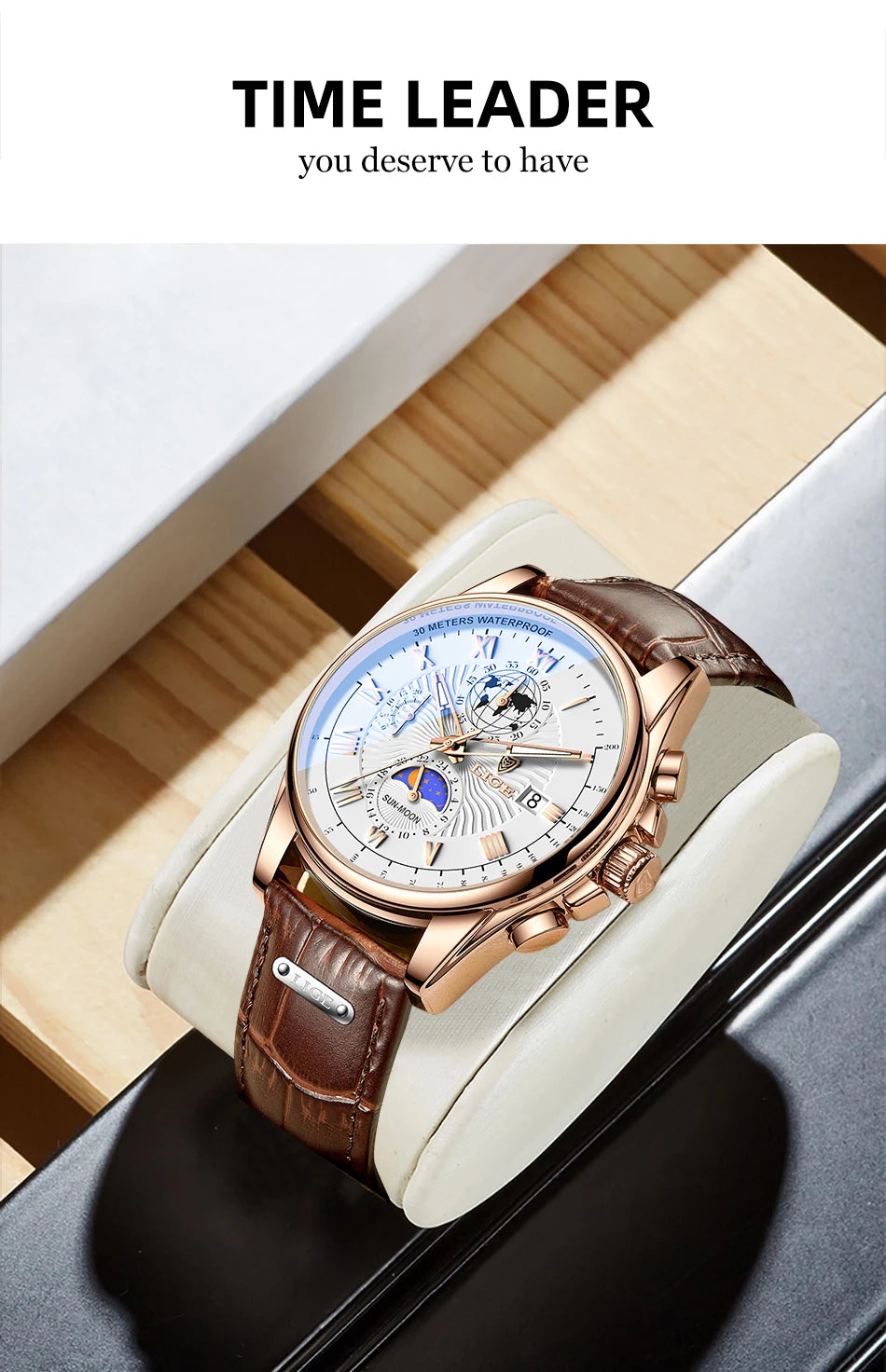 LIGE Executive Chronograph – Waterproof Classic Men’s Watch