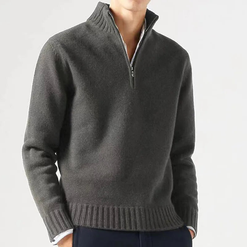 Oxford Roll-Neck Sweater