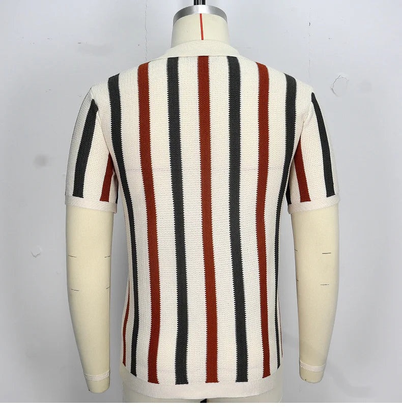 Mayfair Vintage Polo – Striped Navy