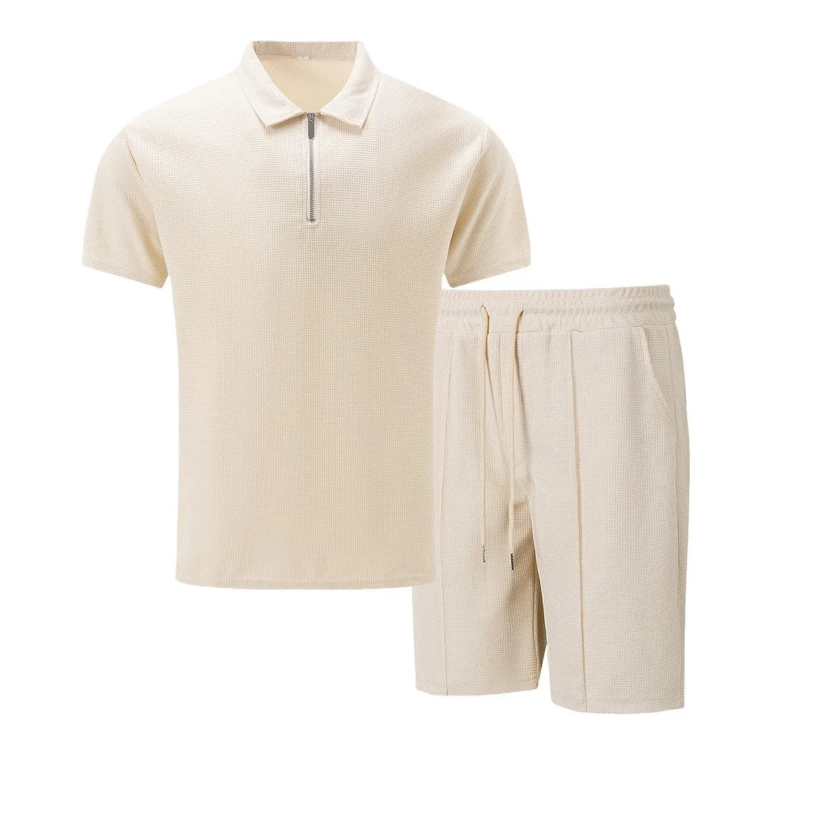 Belgravia Waffle Set – Zip Polo & Soft Shorts