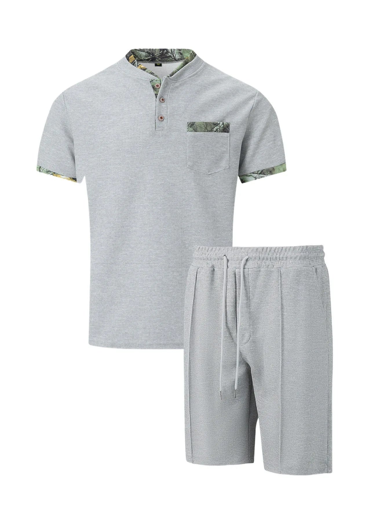 Belgravia Waffle Set – Zip Polo & Soft Shorts