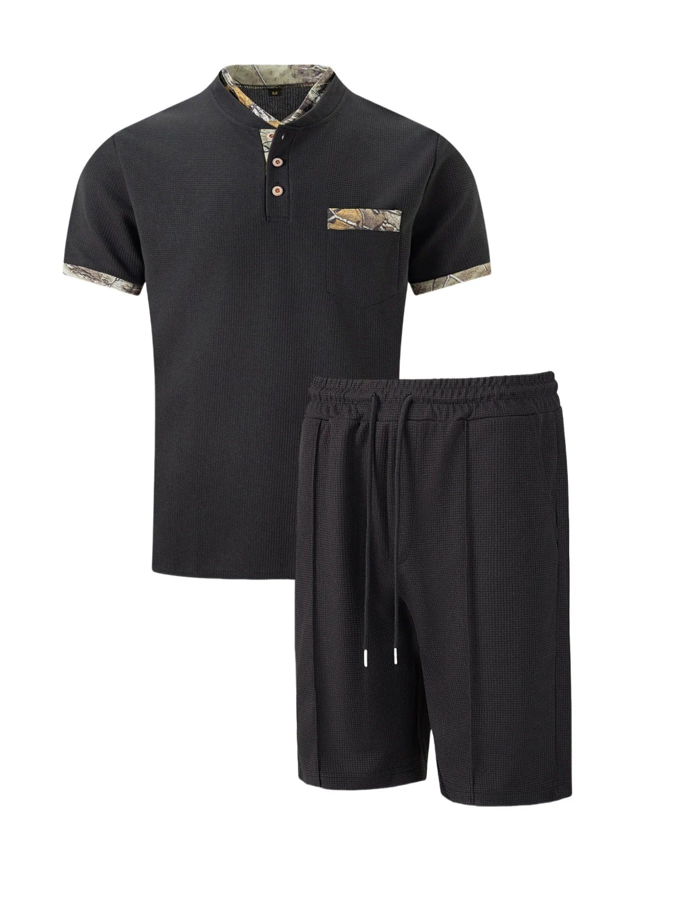 Belgravia Waffle Set – Zip Polo & Soft Shorts