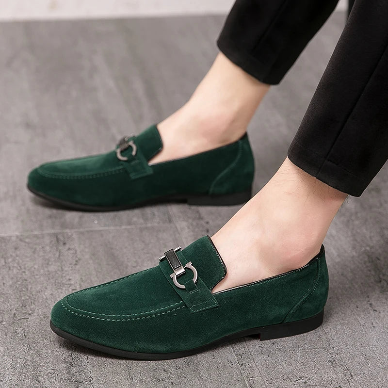 Knightsbridge Green Suede Loafers