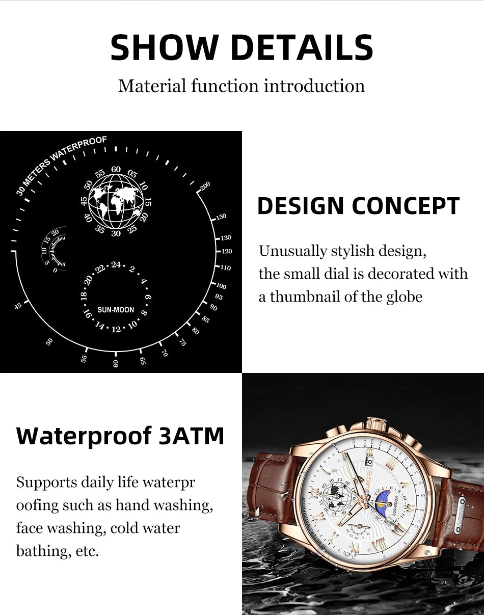 LIGE Executive Chronograph – Waterproof Classic Men’s Watch